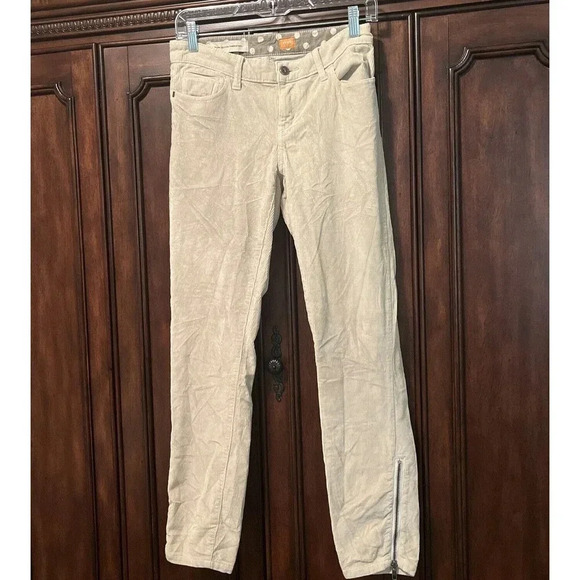 ANTHROPOLOGIE Pilcro And The Letterpress FIT/STET Cream Corduroy Pants Size 26 - Picture 1 of 8